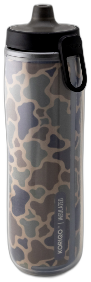 KORIQO Undercover bottle — camo print wrapped 360°, 28 oz