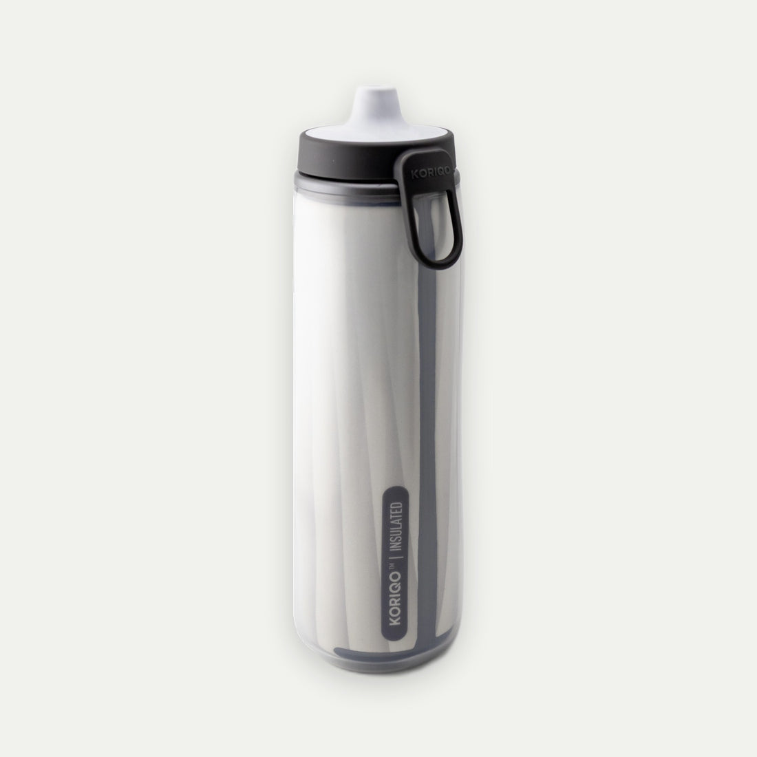 Blank Canvas insulated water bottle in clean white, front-quarter view