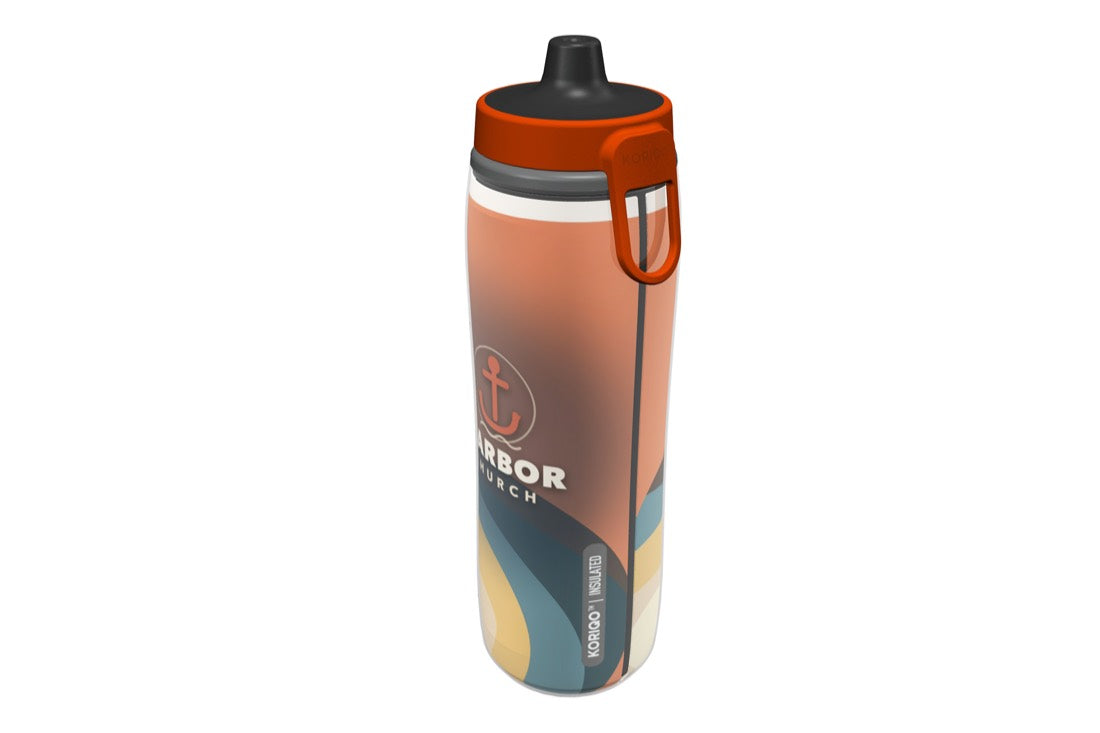 Sample logo wrap printed 360° on a KORIQO bottle