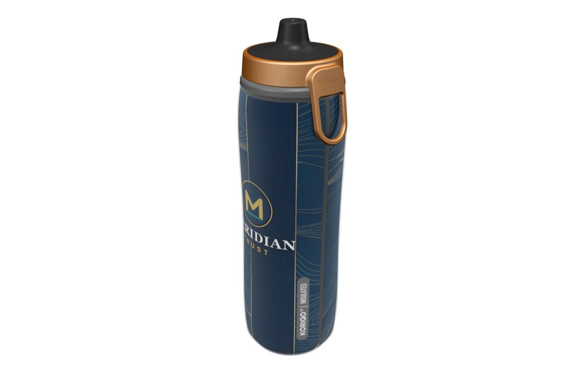 Sample logo wrap printed 360° on a KORIQO bottle